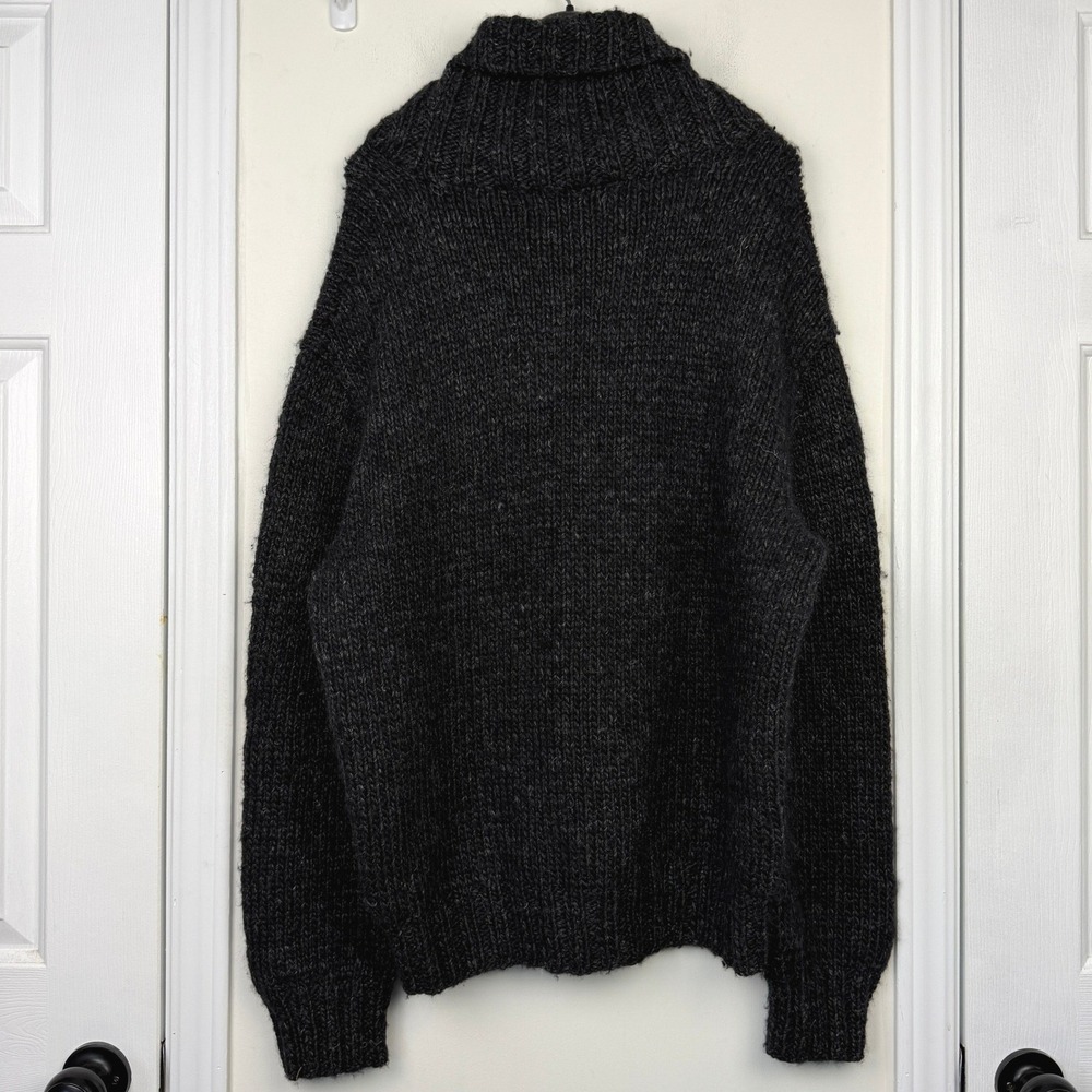 Vintage Polo Ralph Lauren Sweater Mens XXL WOOL Alpaca LINEN Hand Knit Marl Gray - Picture 4 of 10